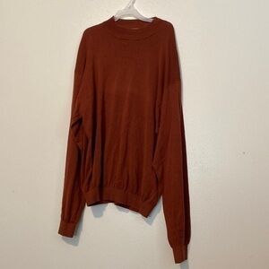 Pronto Uomo silk cotton burnt orange long sleeve sweater xl